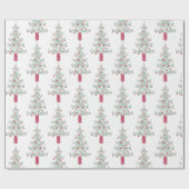 Papier Cadeau Modèle d'arbre de Noël simple (Plat)