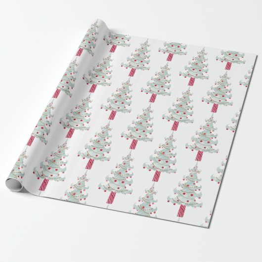 Papier Cadeau Modèle d'arbre de Noël simple (Déroulé)