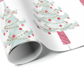 Papier Cadeau Modèle d'arbre de Noël simple (Coin rond)