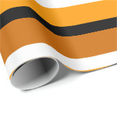 Papier Cadeau Modèle de bande orange brun (Coin rond)