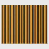 Papier Cadeau Modèle de bande verticale orange noir (Plat)
