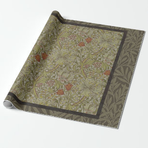Papier Cadeau Modèle de branche de saule et de lys doré de Willi