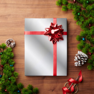Papier Cadeau Modèle de Cadeau de Regard Métallisé Argenté Glam 