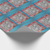 Papier Cadeau Modèle de cadre à fleurs rose (Coin)