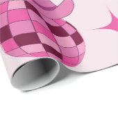 Papier Cadeau Modèle de chapeau de cowgirl disco rose avec des é (Coin rond)