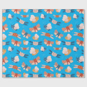Papier Cadeau Modèle de chats d'ange mignon (Plat)