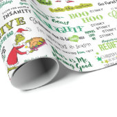 Papier Cadeau Modèle de citation du Grinch (Coin rond)