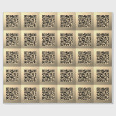 Papier Cadeau Modèle de code QR immédiatement modifiable | Or Fa (Plat)