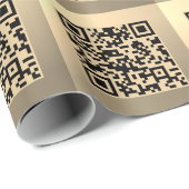 Papier Cadeau Modèle de code QR instantanément modifiable | Faux (Coin rond)