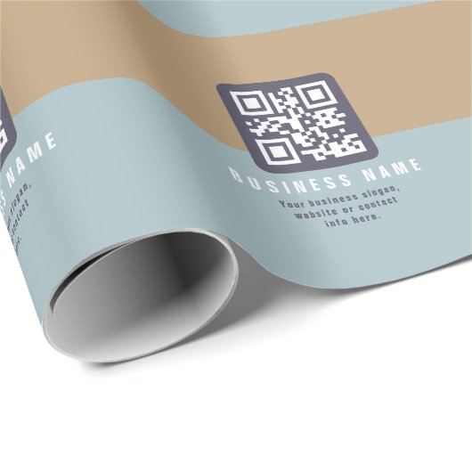 Papier Cadeau Modèle de code QR moderne éditable | Couleurs atté (Coin rond)