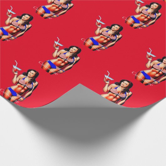 Papier Cadeau Modèle de conditionnement physique en bikini patri (Coin)