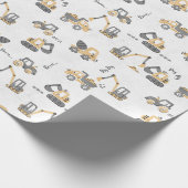 Papier Cadeau Modèle de construction de fouilleur jaune Petit co (Coin)