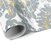 Papier Cadeau Modèle de Damas désorganisé (Coin rond)