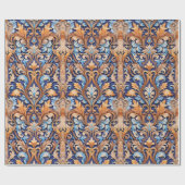 Papier Cadeau Modèle de Damas rustique occidental Denim Cuir (Plat)