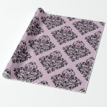 Papier Cadeau Modèle de Damas Vintage violet et noir<br><div class="desc">Papier d'emballage motif vintage à thème paris violet et noir.</div>