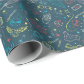 Papier Cadeau Modèle de dessin au trait d'objets HARRY POTTER™ (Coin rond)