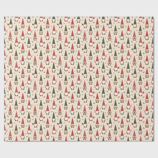 Papier Cadeau Modèle de fête de gnome de Noël (Plat)