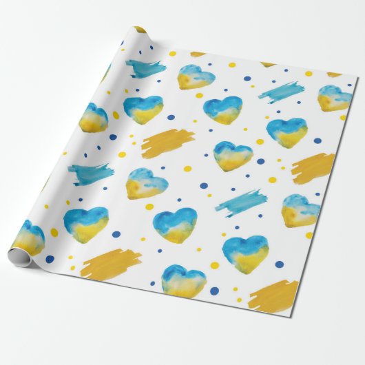Papier Cadeau Modèle de filigrane Love Ukraine (Déroulé)