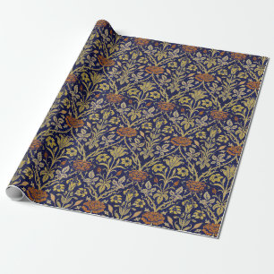 Papier Cadeau Modèle de fleur de rose et de lys vintage de Willi