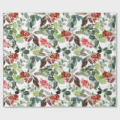 Papier Cadeau Modèle de houx de Noël moderne (Plat)