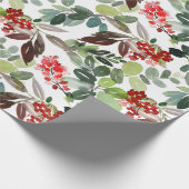 Papier Cadeau Modèle de houx de Noël moderne (Coin)