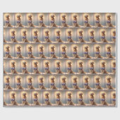 Papier Cadeau Modèle de lingerie Golden Retriever (Plat)