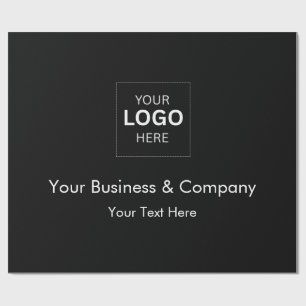 Papier Cadeau Modèle de logo d'entreprise de luxe noir personnal