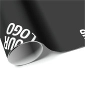 Papier Cadeau Modèle de Motif Logo moderne unique | Black (Coin rond)