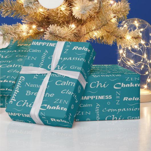 Papier Cadeau Modèle de mots de pleine conscience (Vacances)