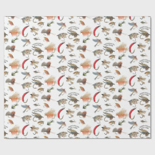 Papier Cadeau Modèle de mouche traditionnel pour les monteurs de