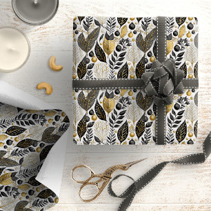 Papier Cadeau Modèle de Noël Black Gold #21 ID1009