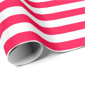 Papier Cadeau Modèle de Noël blanc rouge rayé (Coin rond)