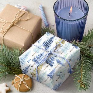 Papier Cadeau Modèle de Noël Blue Gold #26 ID1009