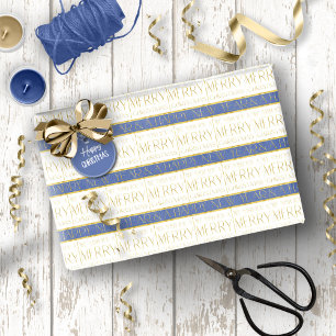 Papier Cadeau Modèle de Noël Blue Gold #35 ID1009
