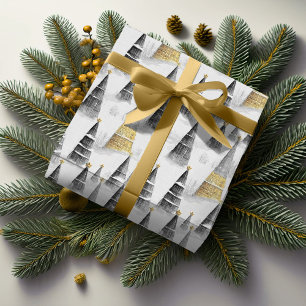 Papier Cadeau Modèle de Noël en or noir #8 ID1009