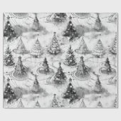 Papier Cadeau Modèle de Noël noir #3 ID1009 (Plat)