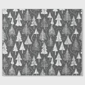 Papier Cadeau Modèle de Noël noir #6 ID1009 (Plat)