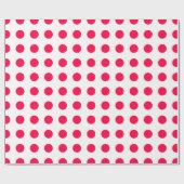 Papier Cadeau Modèle de Noël Rouge Pois Blanc Russe (Plat)