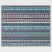 Papier Cadeau Modèle de pull de Noël scandinave classique (Plat)