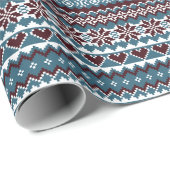 Papier Cadeau Modèle de pull de Noël scandinave classique (Coin rond)