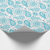 Papier Cadeau Modèle de sarcelle d'hiver de Paisley (Coin)