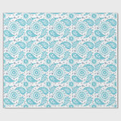 Papier Cadeau Modèle de sarcelle d'hiver de Paisley (Plat)