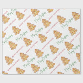 Papier Cadeau Modèle de script de cookie de Noël joyeux (Plat)
