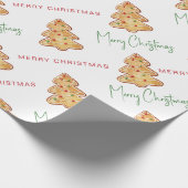 Papier Cadeau Modèle de script de cookie de Noël joyeux (Coin)