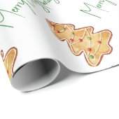 Papier Cadeau Modèle de script de cookie de Noël joyeux (Coin rond)