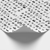 Papier Cadeau Modèle de symboles d'icônes de petit mariage (Coin)