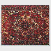 Papier Cadeau Modèle de tapis oriental en rouge foncé (Plat)