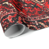 Papier Cadeau Modèle de tapis oriental en rouge foncé (Coin rond)