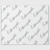 Papier Cadeau Modèle de texte de script moderne éditable | Noir (Plat)