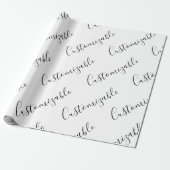Papier Cadeau Modèle de texte de script moderne éditable | Noir (Déroulé)